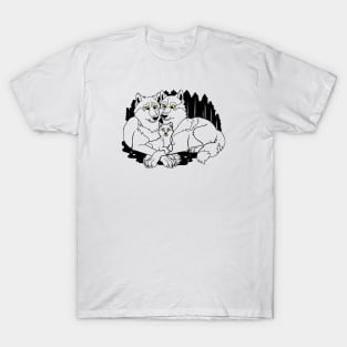 Wolf Family with Pup T-Shirt